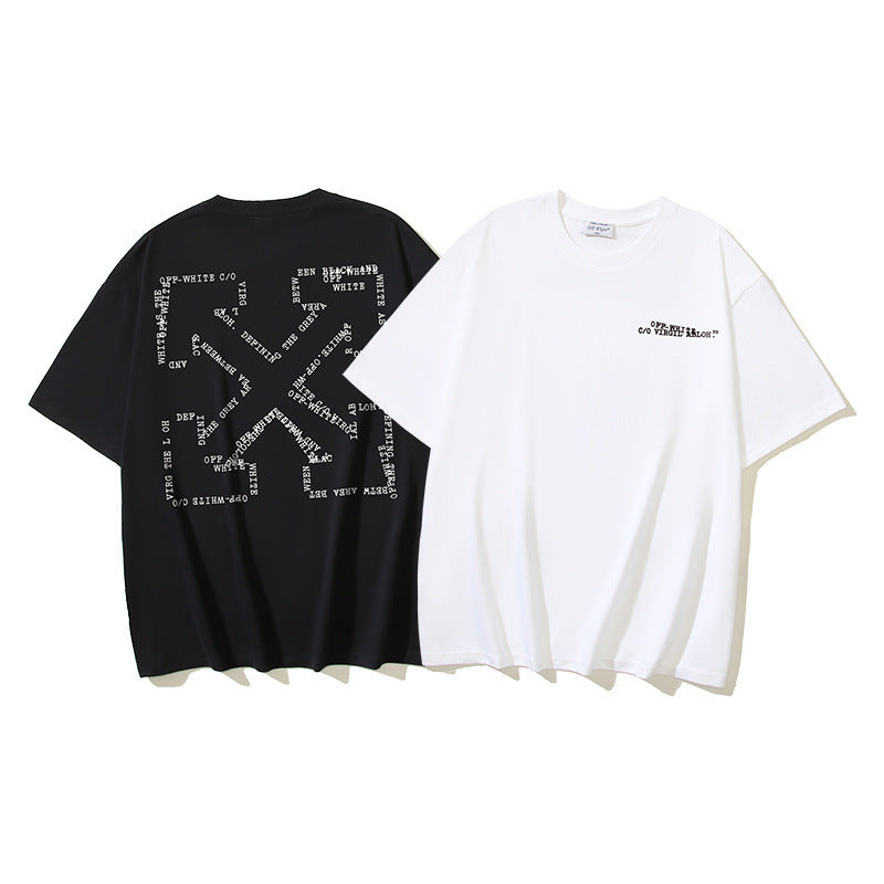 Figure Arrow Graphic Print Streetwear Crew Neck Short Sleeve T Shirt