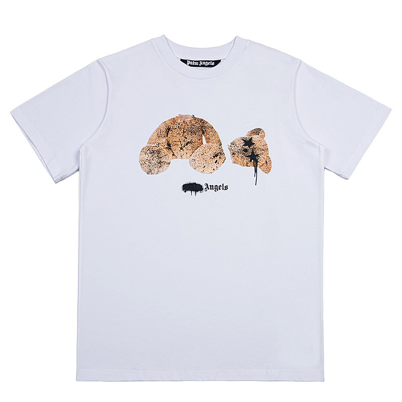 Palm Angels Teddy Bear Graphic Tee Loose Unisex Streetwear T-Shirt