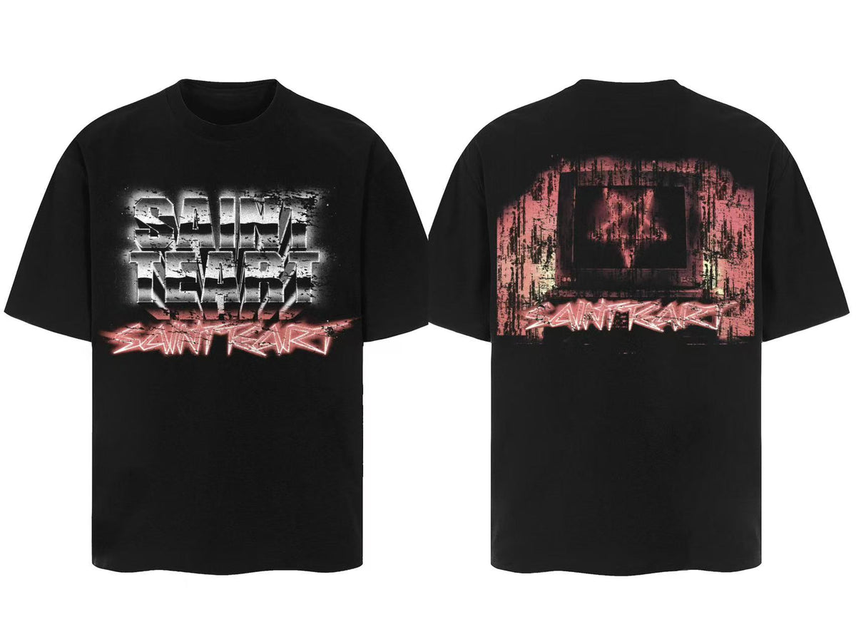 Saint Michael Vintage Multi‑Graphic Oversized Tee Streetwear Unisex
