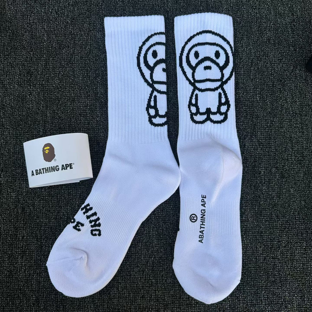 BAPE Baby Milo Outline Jacquard Crew Socks Unisex