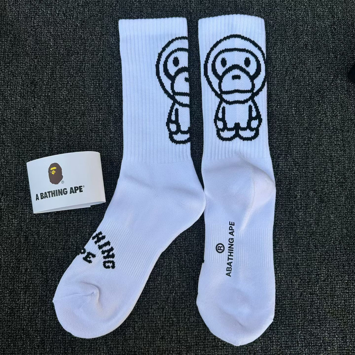 BAPE Baby Milo Outline Jacquard Crew Socks Unisex