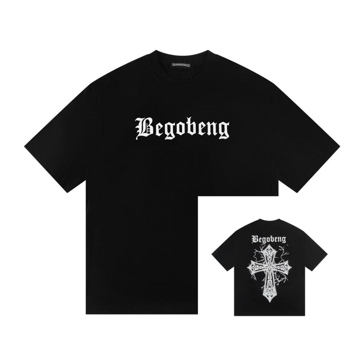 Chrome Hearts Color Sanskrit Cross Horseshoe Print Short Tee Unisex
