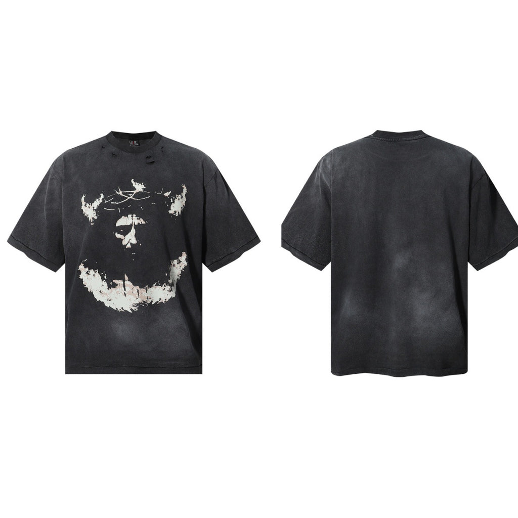 Saint Michael Vintage Washed Graphic Print Loose Streetwear T-Shirt