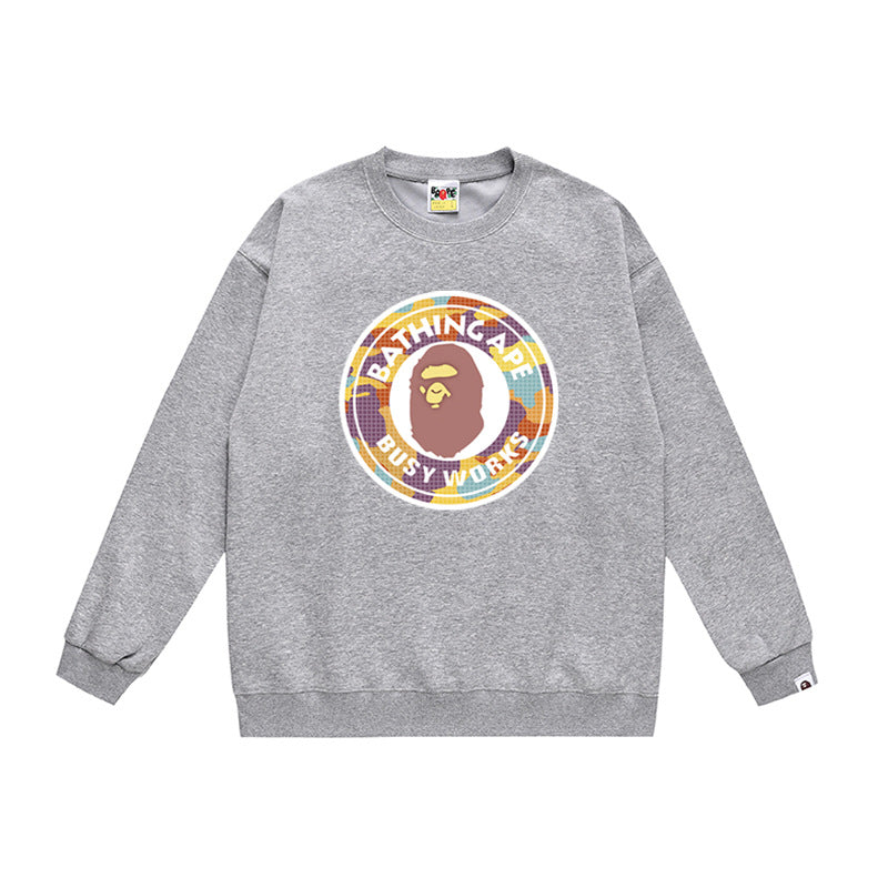 BAPE Ape Head Crewneck Sweatshirt Multi Print Streetwear Pullover