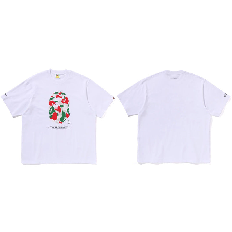 Bape Multi‑Graphic Ape Head Oversized Tee Streetwear Unisex