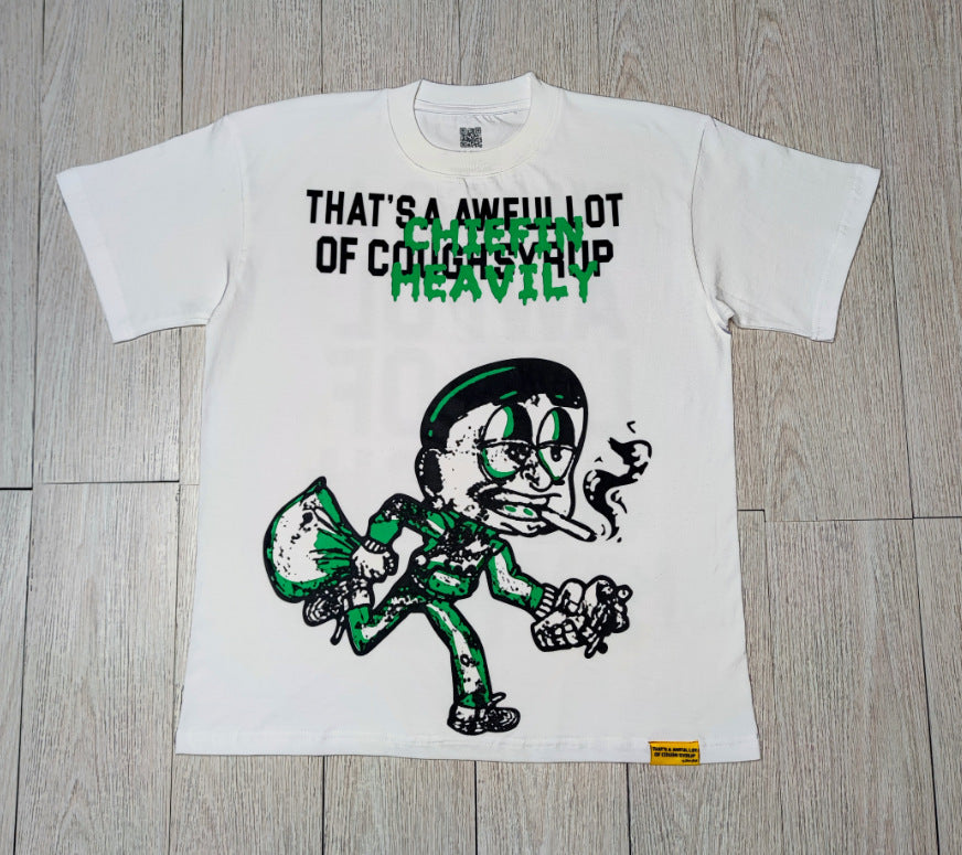 ALOCS Cough Syrup Letter Graphic Short Sleeve Tee Streetwear Unisex
