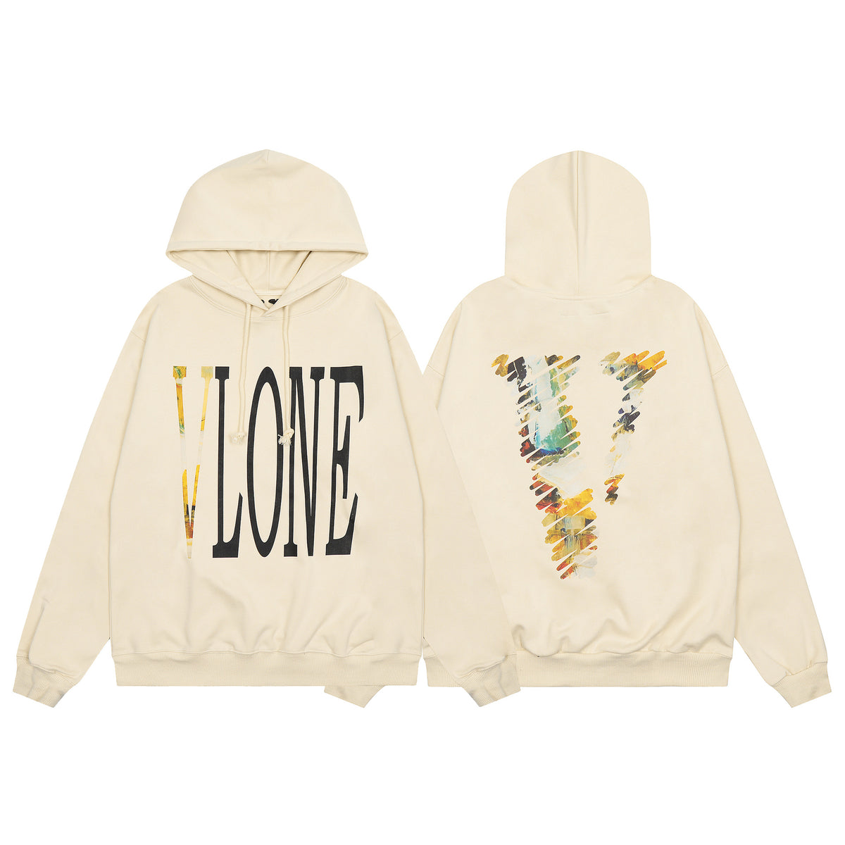 Vlone Friends Big V Logo American Style Unisex Hoodie