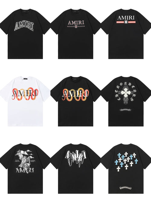 Amiri Multi‑Letter Graphic Oversized Short Sleeve Tee Multi‑Style