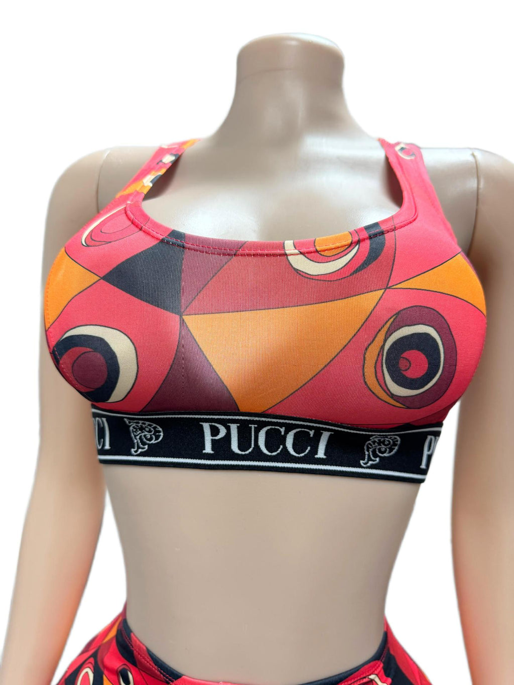 Emilio Pucci Geometric Eye Print Tank Top Leggings 2 Piece Set Women