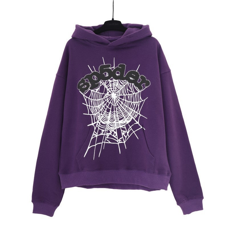 Sp5der Foam Print Spider Web Hoodie Sweatshirt Jogger Pants Set