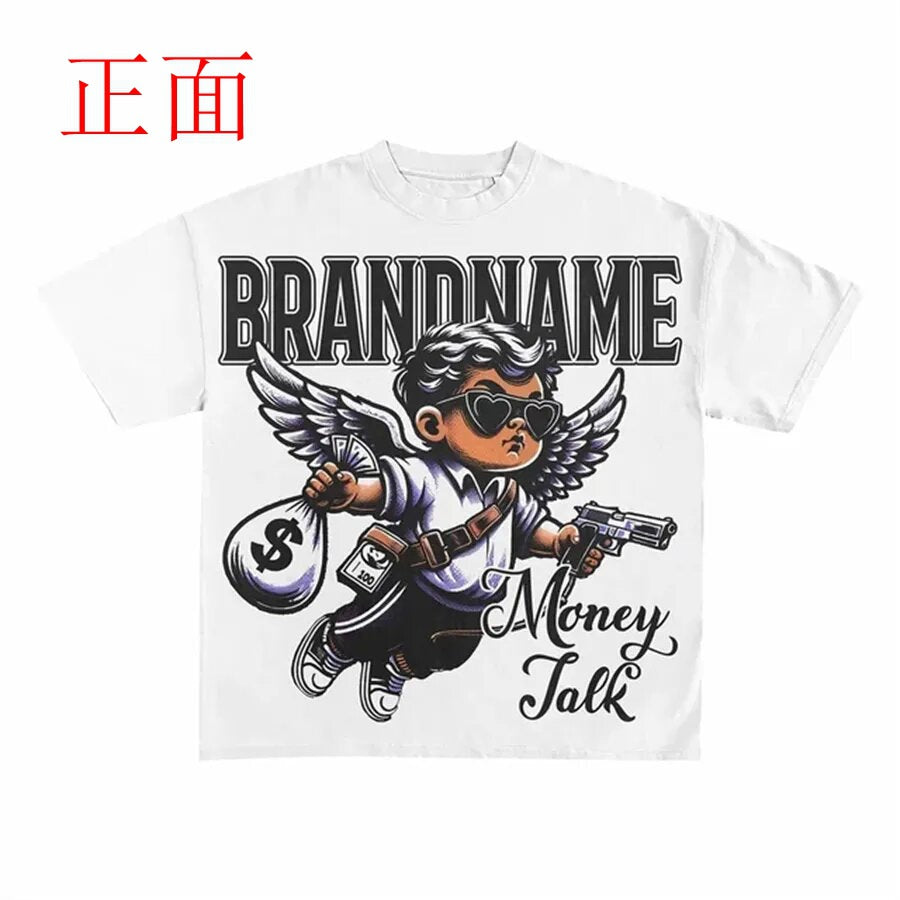 Warzone Studios Style Y2K Doppelseitiges Graffiti Oversized Vintage Baumwoll-T-Shirt