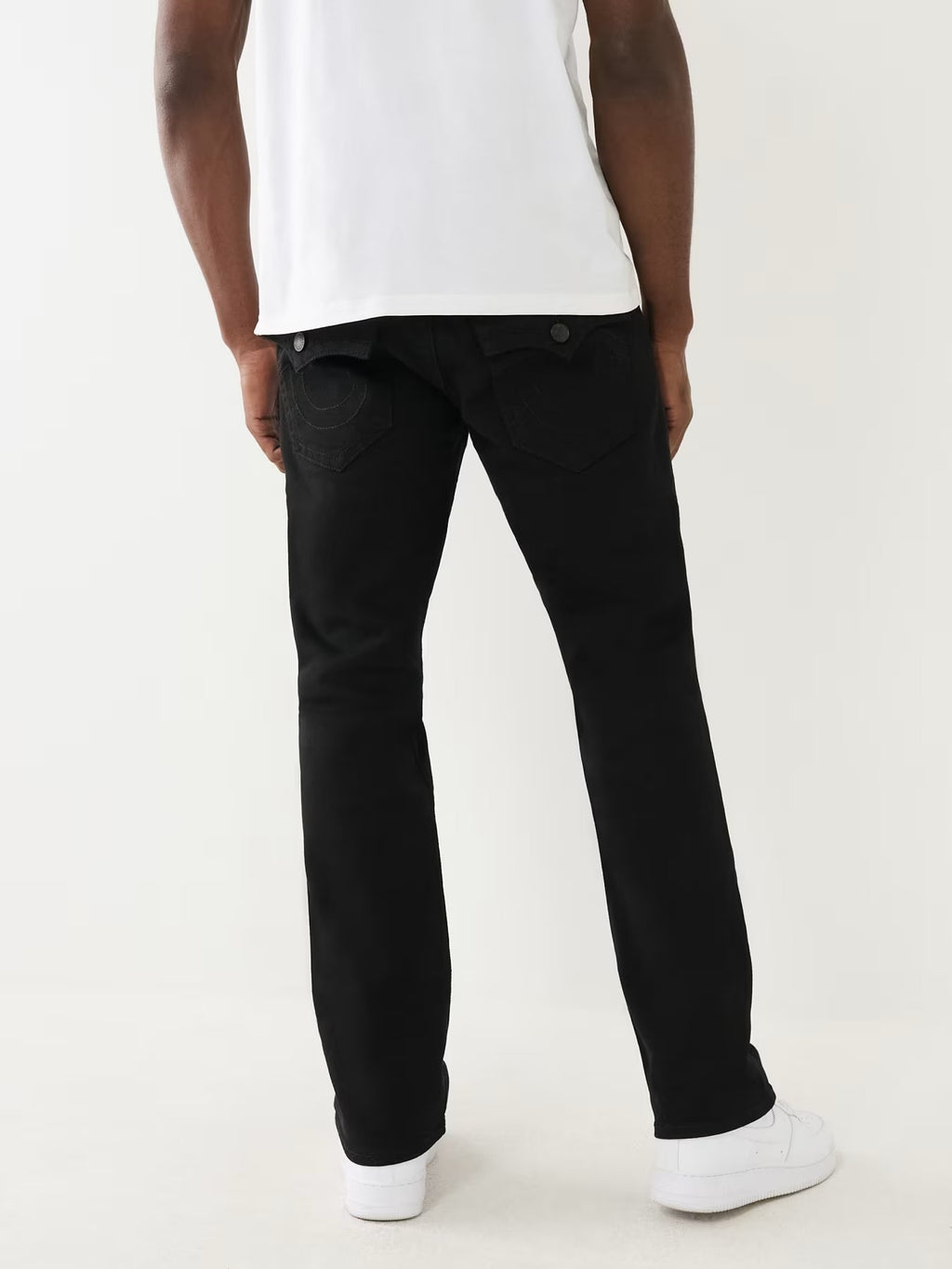 True Religion White Contrast Stitch Horseshoe Straight Jeans Men Y2K