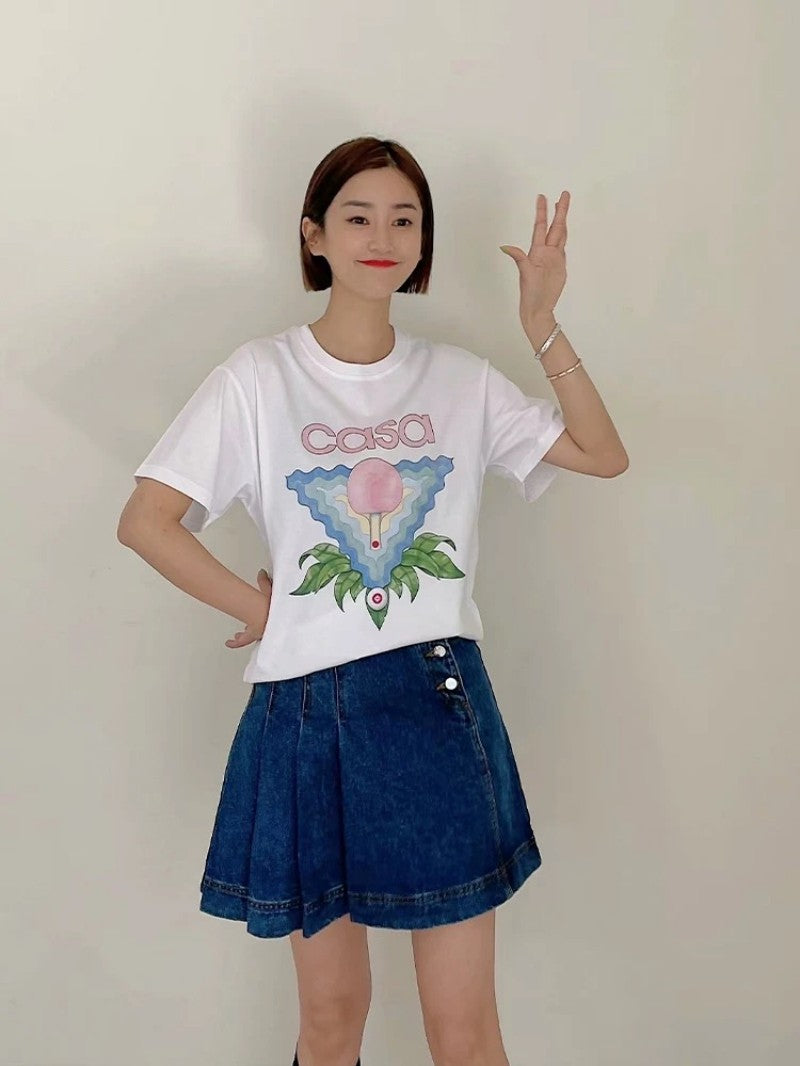 Casablanca Casa Letter Arch Graphic Short Sleeve Tee Streetwear Unisex