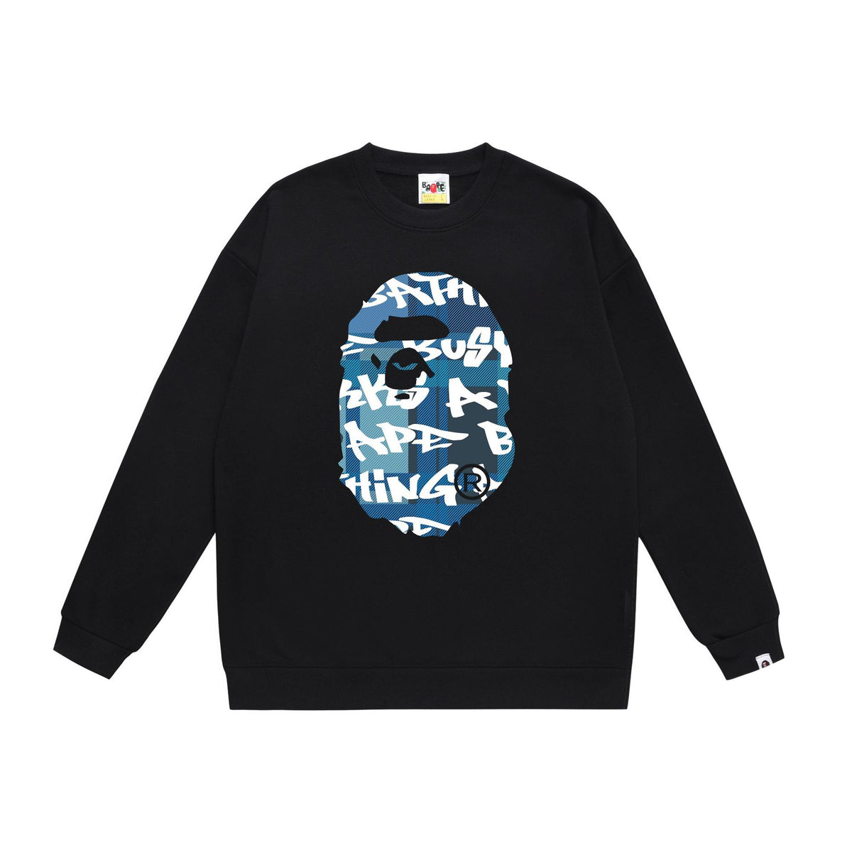 BAPE Crewneck Sweatshirt Ape Head Multi Graphic Street Pullover