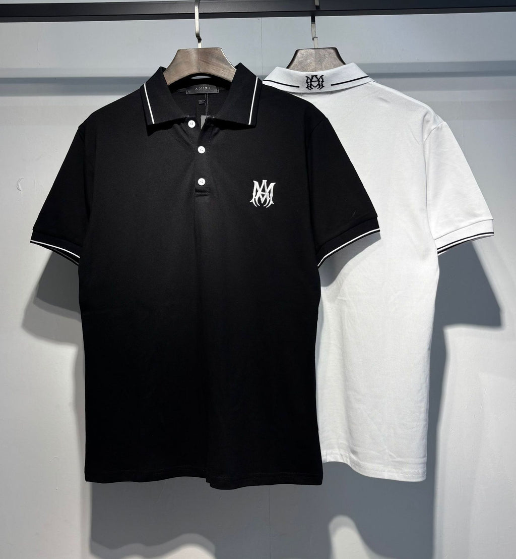 Amiri Embroidery Letter Loose Short Sleeve Polo Shirt Unisex