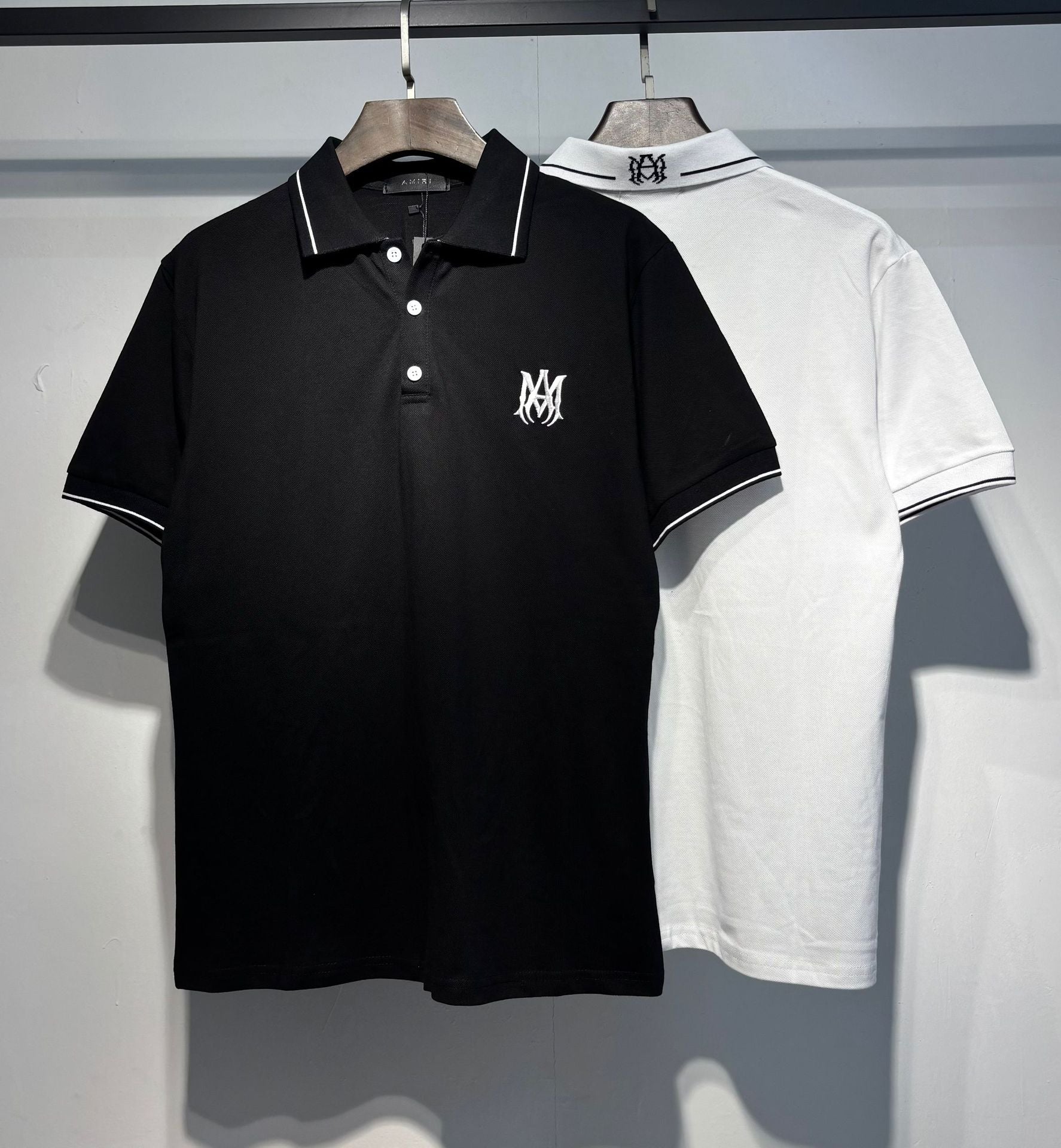 Amiri Embroidery Letter Loose Short Sleeve Polo Shirt Unisex