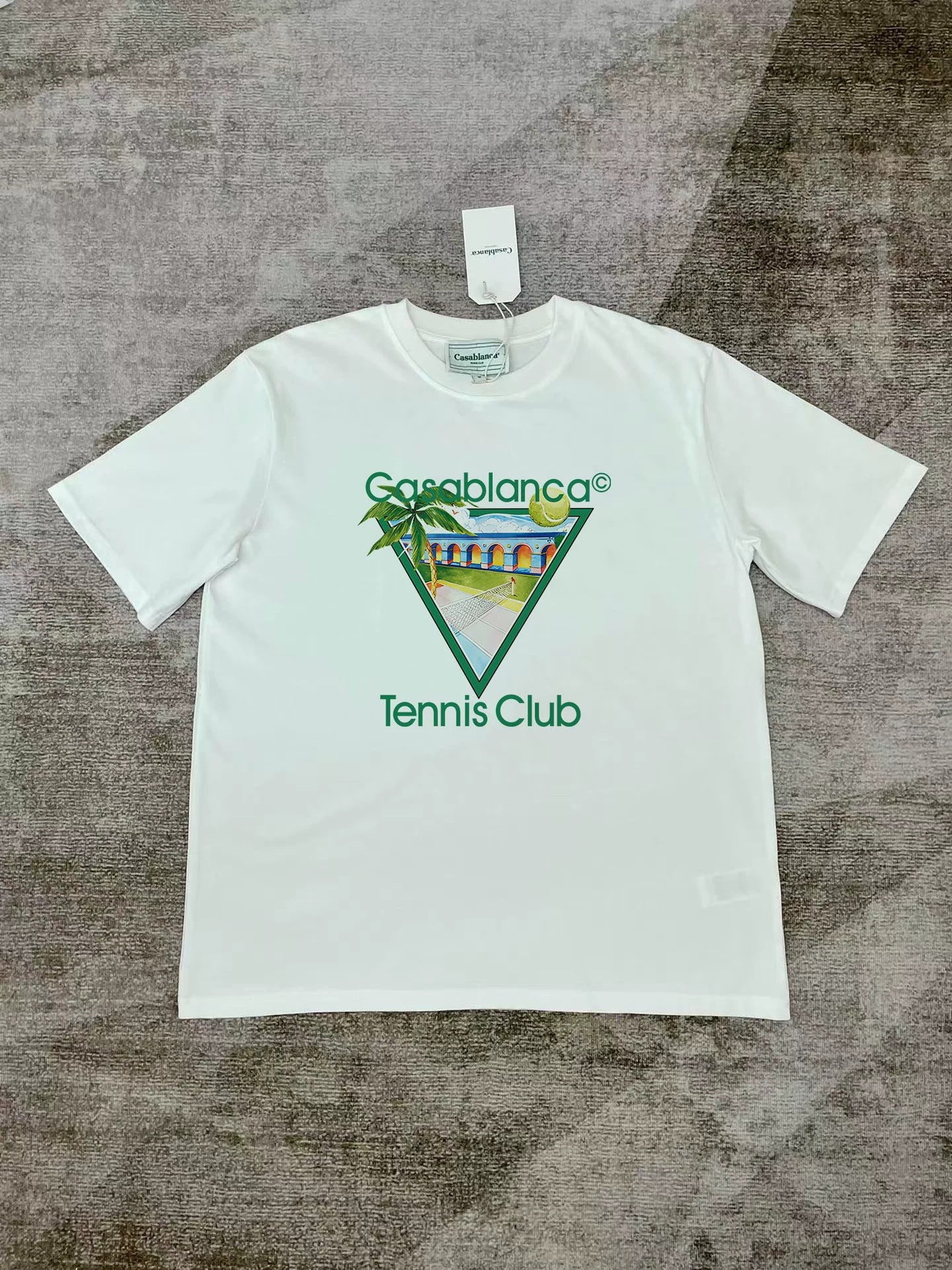 Casablanca Arch Graphic Logo Print Short Sleeve Tee Streetwear Unisex
