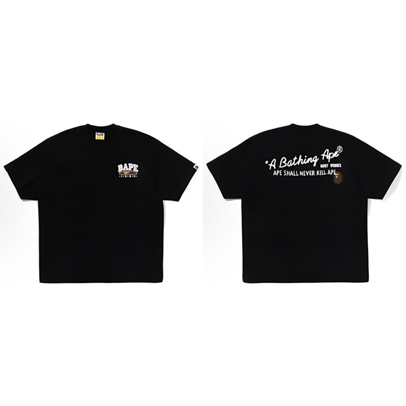 BAPE Ape Head Shark Print Loose Casual Unisex Short Sleeve T-Shirt