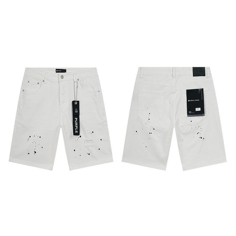 Purple Brand Distressed Loose Fit Denim Shorts Unisex