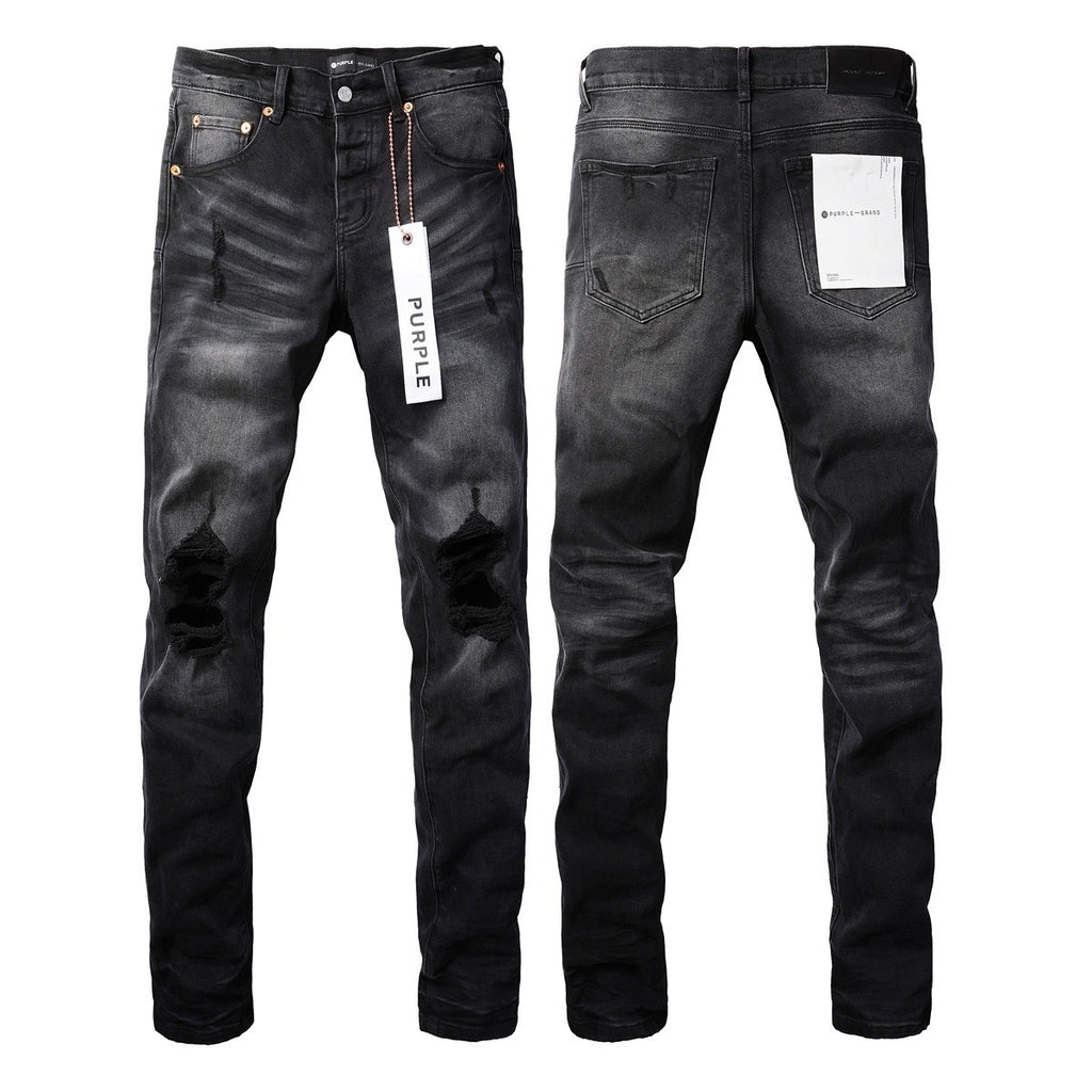 Purple Brand Men Stretch Skinny Ripped Printed Embroidered Denim Jeans