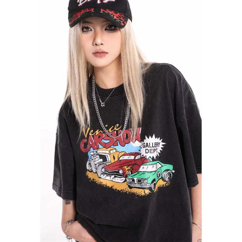 Gallery Dept Vintage Washed Graphic Short Sleeve Tee Streetwear Unisex