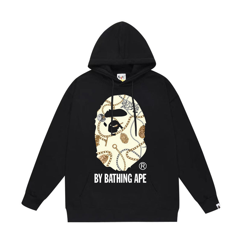 BAPE Hoodie Baby Milo Ape Head Multi Graphic Street Fleece Pullover