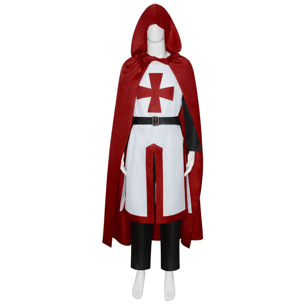 Halloween Templar Knight Cosplay Costume Medieval Crusader Outfit