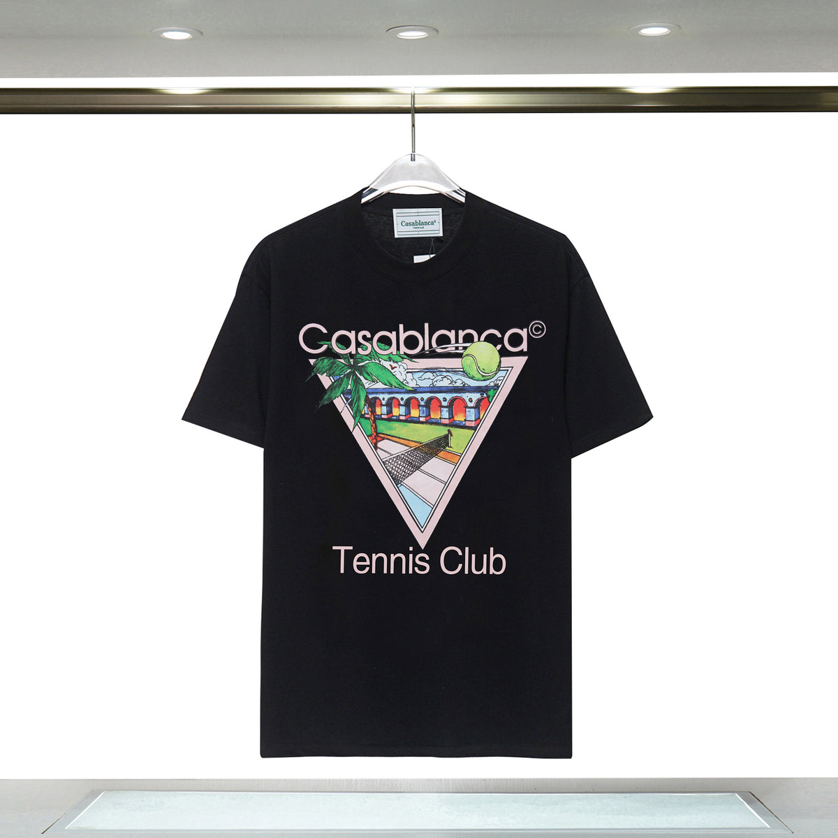 Casablanca Tennis Graphic T-Shirt Loose Oversized Short Sleeve Tee