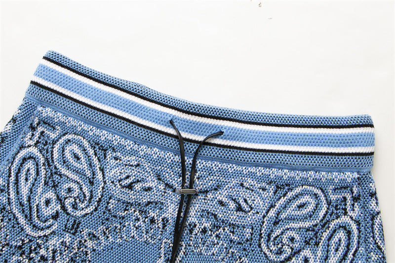 Amiri Paisley Jacquard Knit Casual Shorts