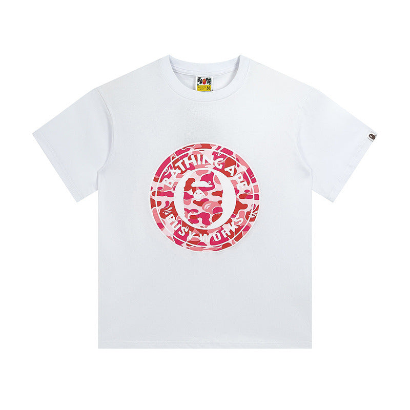 BAPE Shark Camo Graphic Tee Loose Unisex Streetwear T-Shirt