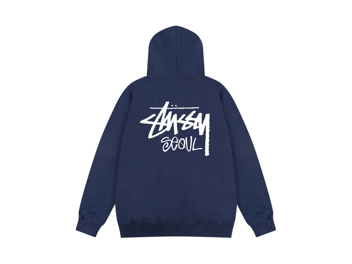 Stussy Zip Up Hoodie Multi Graphic Letter Print Streetwear Jacket