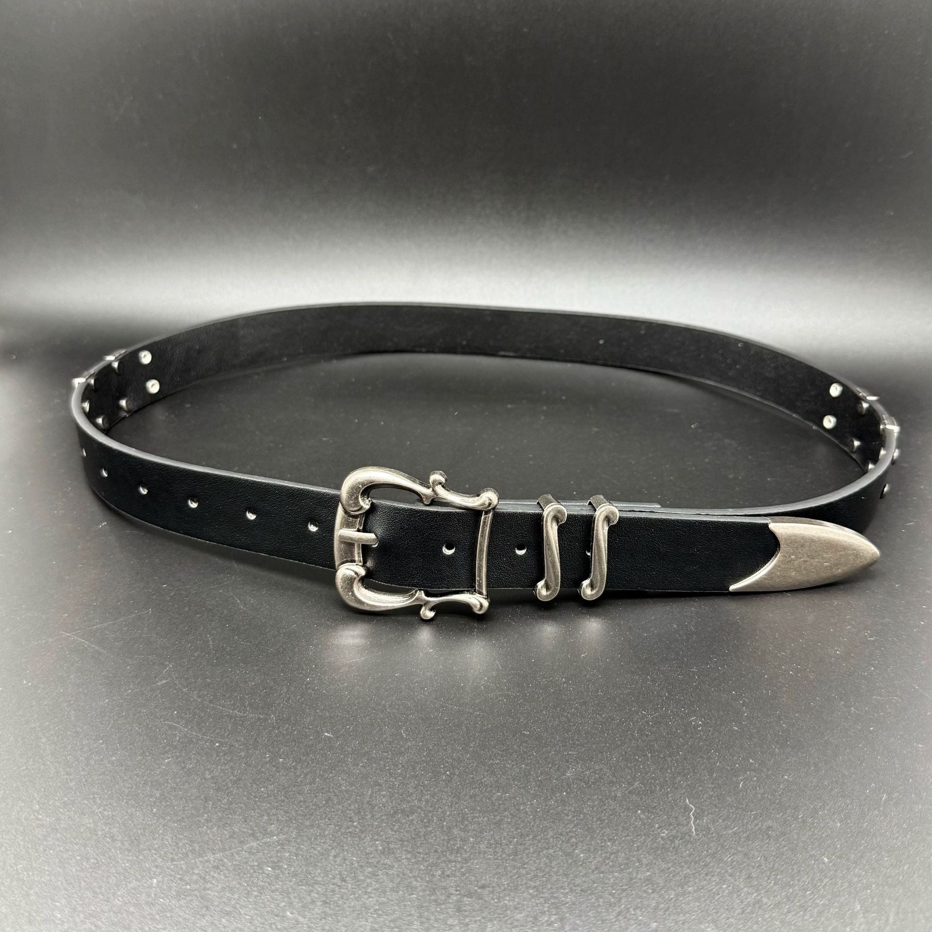 Iris Floral Kendo Western Style Leather Belt Unisex Streetwear