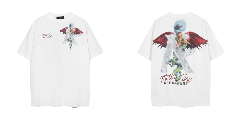 Represent Shark Washed Graphic Oversized Tee Streetwear Unisex