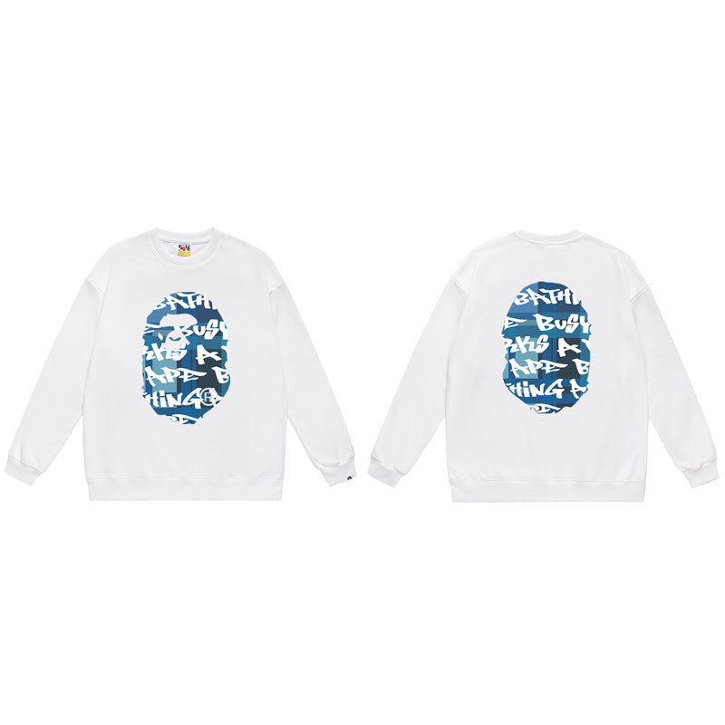 BAPE Ape Head Crewneck Sweatshirt Multi Print Streetwear Pullover