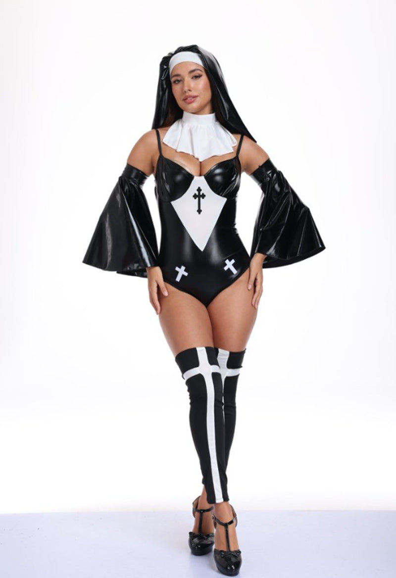 Halloween Women Sexy Nun Cosplay Devil Vampire Party Fancy Dress Sets