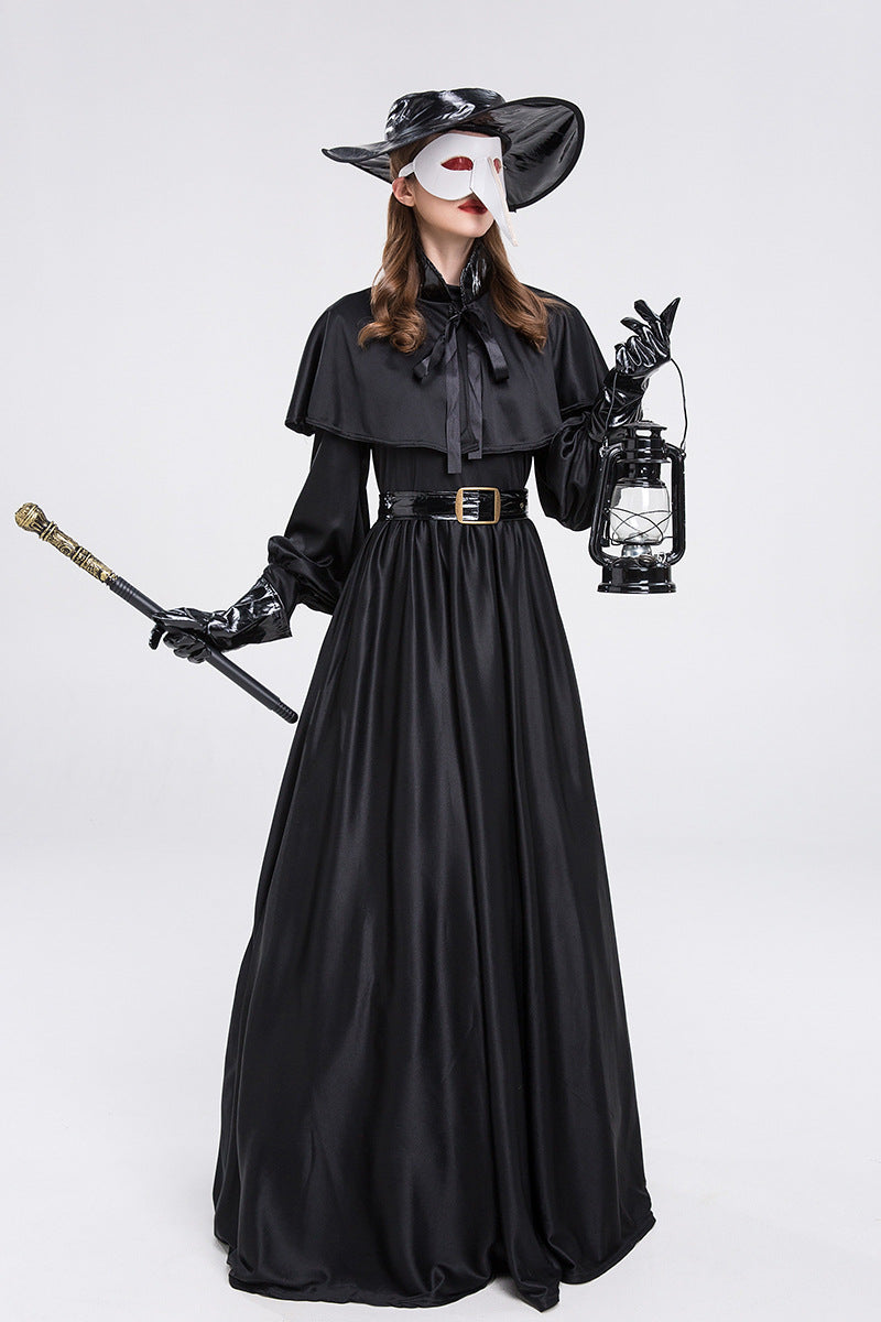 Halloween Men & Women Plague Doctor Cosplay Medieval Couple Party Sets