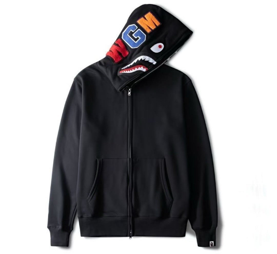 BAPE Shark Ape Head Camo Embroidered Zip Up Hoodie
