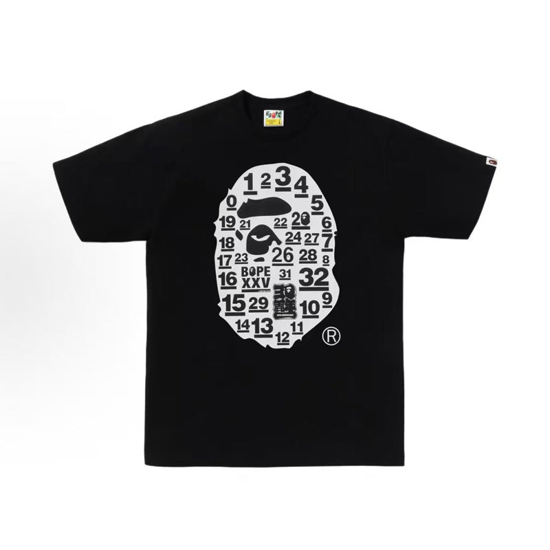 BAPE Ape Head Shark Print Loose Casual Unisex Short Sleeve T-Shirt