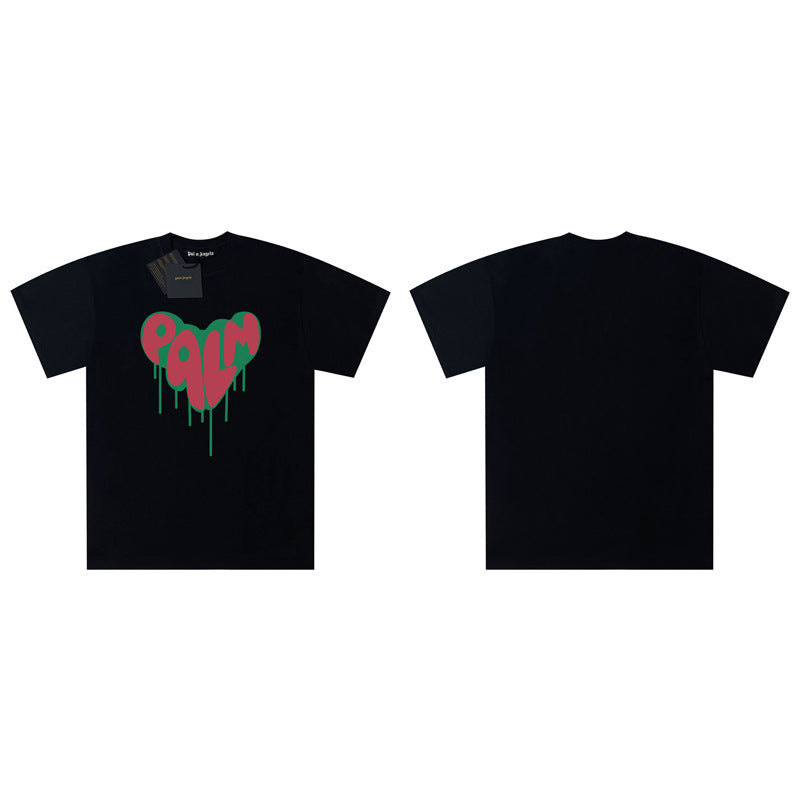 Palm Angels Graphic Print Tee Loose Crew Neck Streetwear T-Shirt