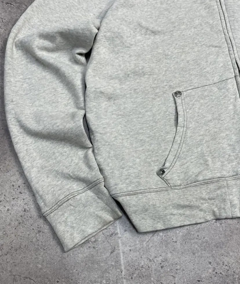 Y2K Vintage Stitch Zip Up Hoodie Horseshoe Embroidery