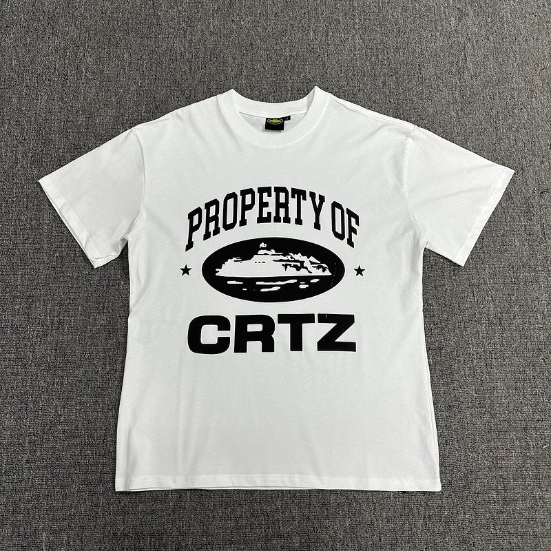 Corteiz Alcatraz Logo Letter Crew Neck Short Sleeve T‑Shirt Unisex
