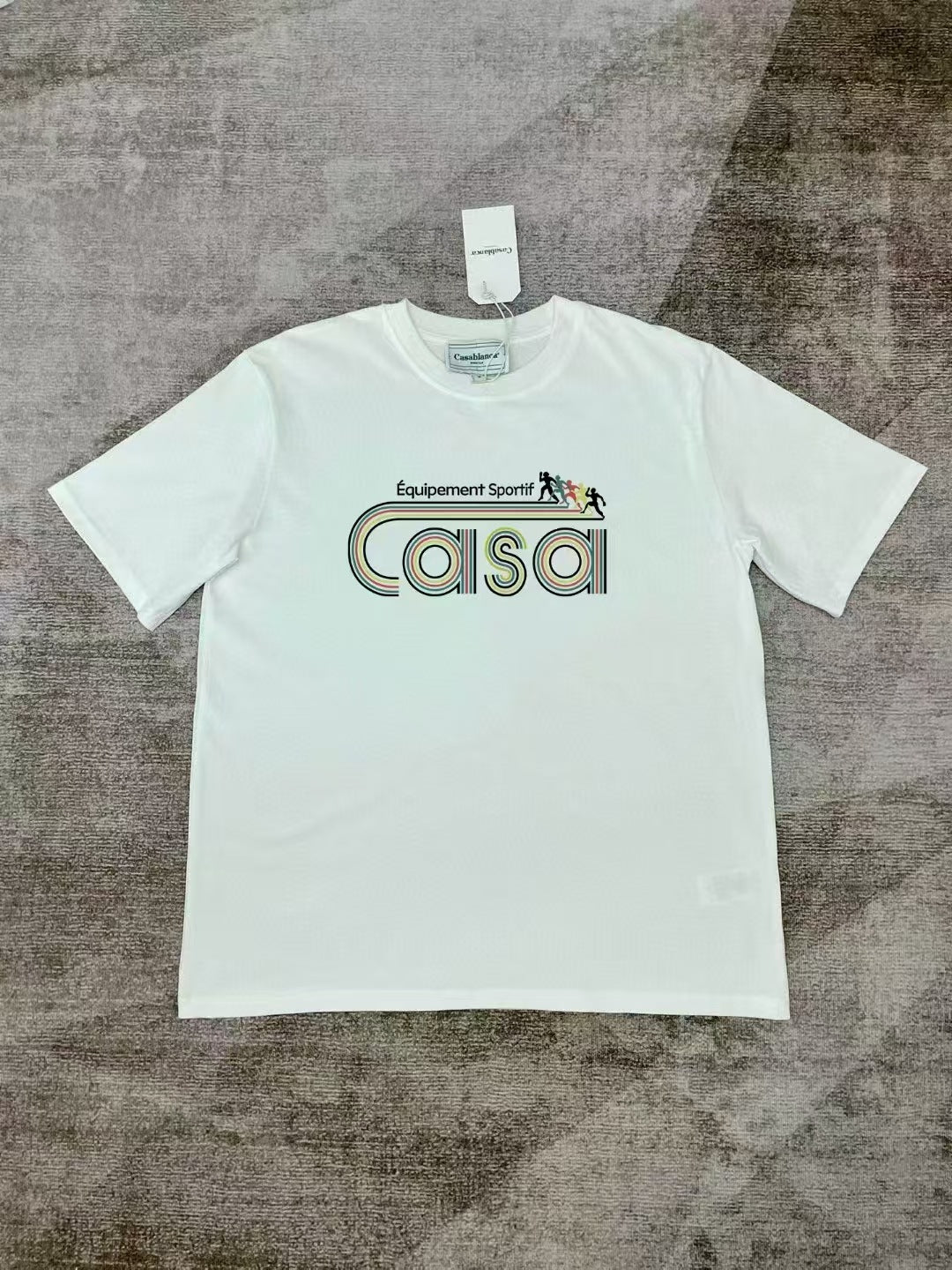 Casablanca Art Graphic Print Loose Unisex Short Sleeve T-Shirt