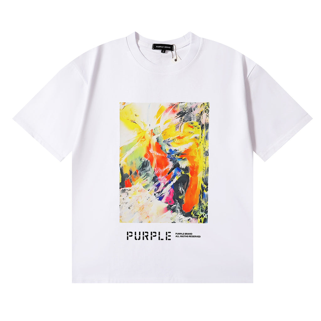 Purple Brand Graphic Tee Loose Unisex Vintage Streetwear T-Shirt