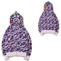BAPE Shark Camo Print Full Zip Embroidery Streetwear Hoodie Unisex