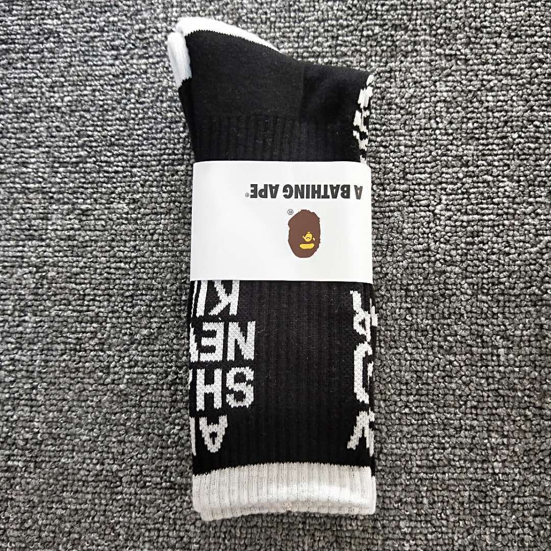 BAPE Ape Head Crew Socks Multi Graphic Prints