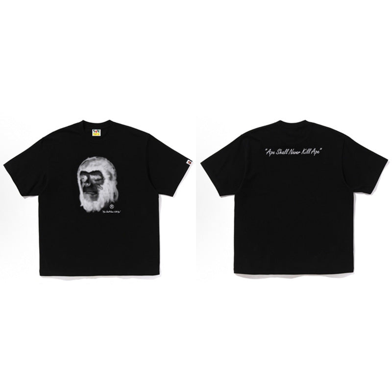 BAPE Ape Head Shark Print Loose Casual Unisex Short Sleeve T-Shirt