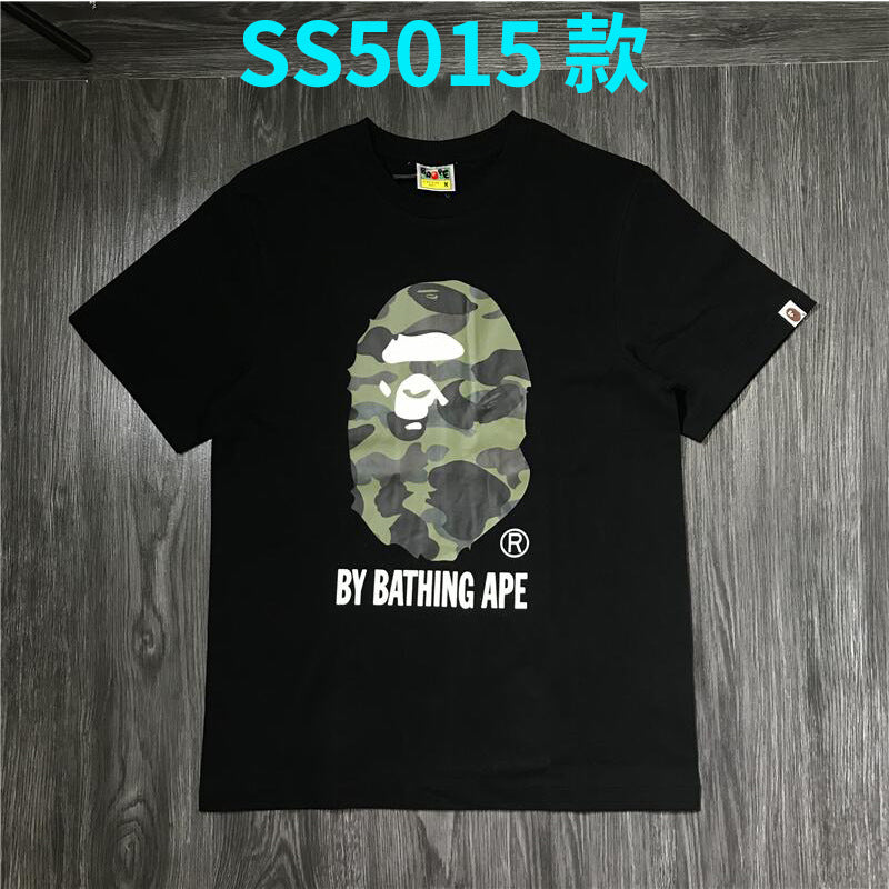 BAPE Shark Camo Graphic Tee Loose Unisex Streetwear T-Shirt