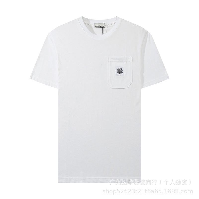Stone Island Compass Embroidered Chest Pocket Oversized Tee Streetwear