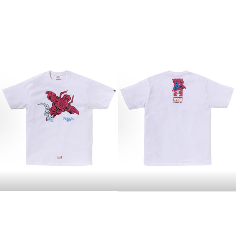 BAPE Ape Head Cartoon Print Loose Unisex Short Sleeve T-Shirt