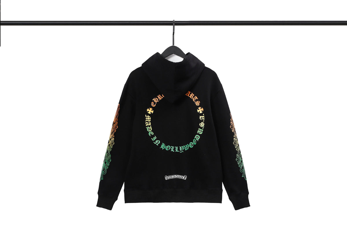 Chrome Hearts Multi‑Cross Sanskrit Graphic Oversized Hoodie Streetwear